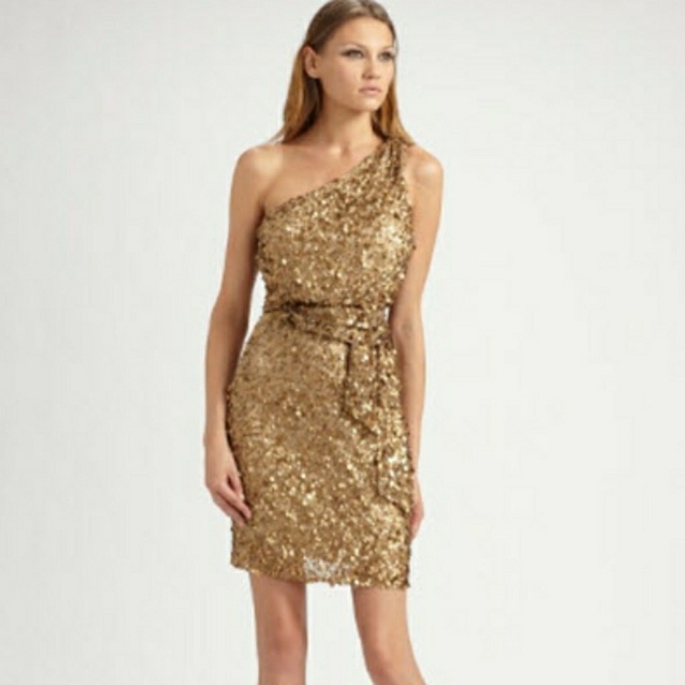 One shoulder sequins dress